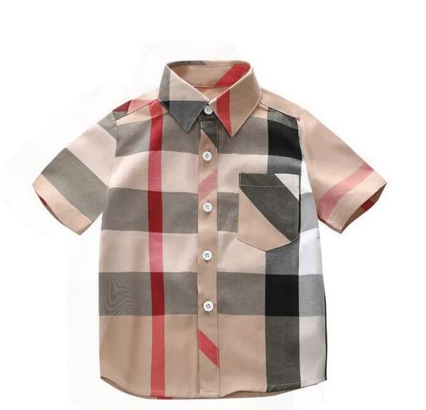

toddler baby boy collar shirt children solid cotton new short sleeve blouse kids shirts for boys, Blue
