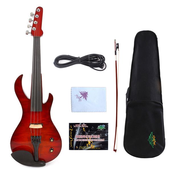 

4string new 4/4 electric silent violin guitar shape solid wood nice tone #ev20