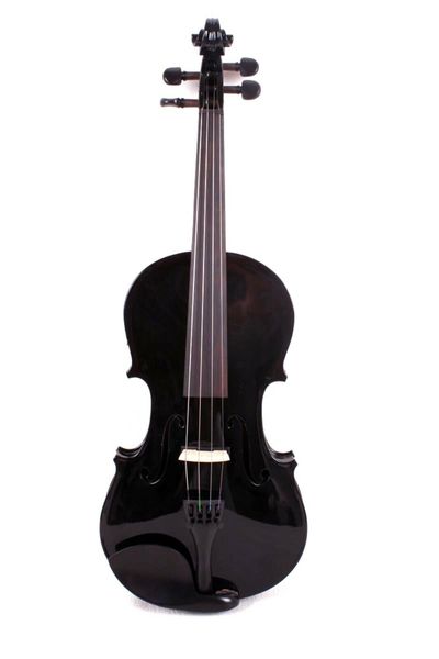 

black 4/4 electric acoustic violin maple+spruce nice sound case&bow#ev1