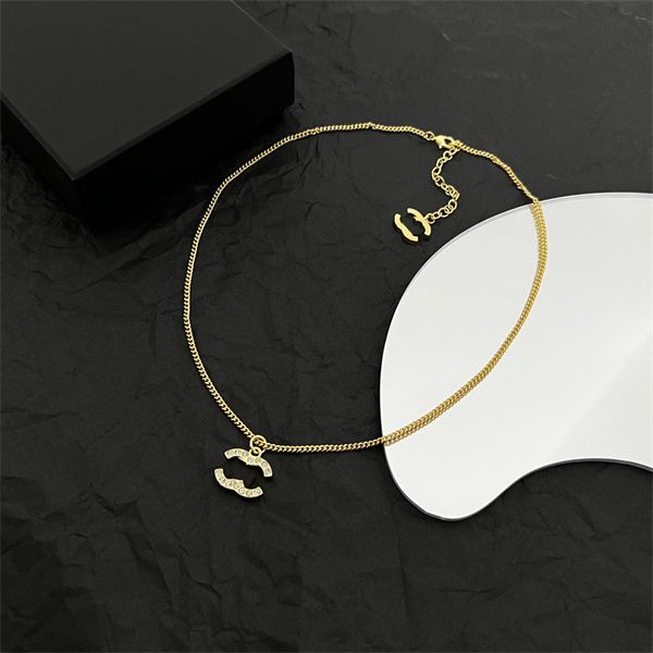 

20 style c-letter ccity gold cuban link chain pendant necklaces brand designer necklaces for women man party choker jewelry accessories 378, Silver