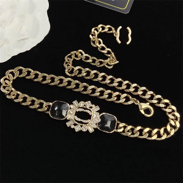 

designer gold c-letter ccity pendant necklaces crysatal rhinestone choker brand chain necklaces for women man wedding party jewelry couple g, Silver