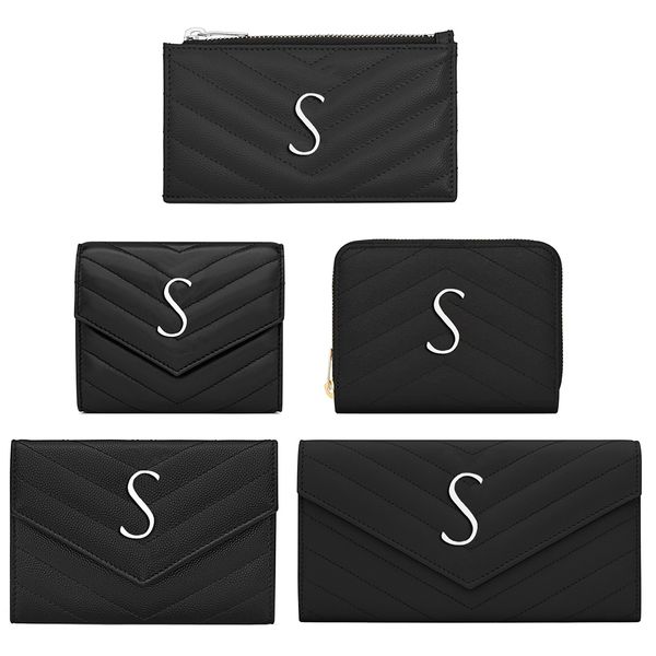 

2023 new 5 types purse caviar leather card holders cassandre coin purses womens mens wallet luxurys zip banknote credit card cardholder key, Red;black