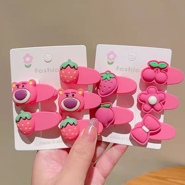 

fashion blogger designer jewelry raspberry bear hair clip children's bangs fragmented hair clip little girl headwear headwear clips bar, Golden;silver