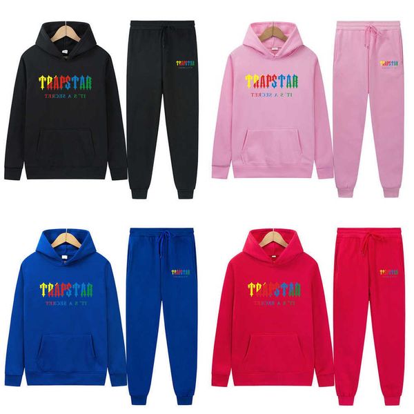 

men's hoodies sweatshirts designer mens t shirts trapstar tracksuit printed sportswear men woemns suits clothing two pieces set loose h, Black