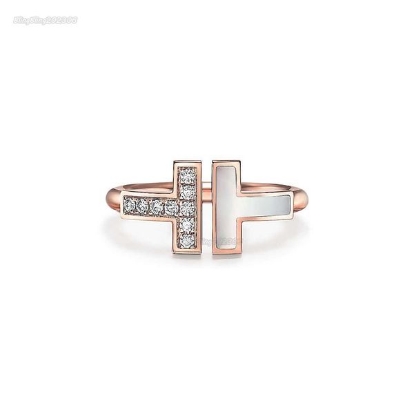 

t open gold ring crystal diamonds brand ring mother of pearl ring mens womens wedding rings for couples valentines day gift, Silver