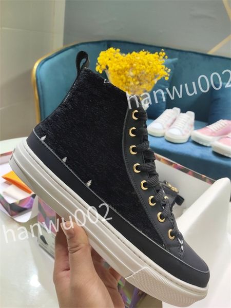 

luxury trainer casual shoes sports shoes golden fashion men women casual shoes white leather flat shoes size 35-41 dc220514, Black