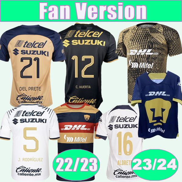 

23 24 mexico mens soccer jerseys club unam cougar 22 23 j. rodriguez j. i. dinenno salvio del prete a. ortiz home away 3rd goalkeeper traini, Black;yellow