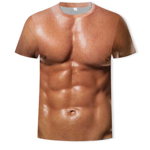 

muscle men's fashion t-shirt 3d digital print short sleeve top, White;black