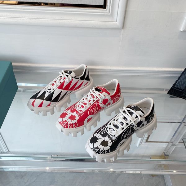 

summer designer thick soled men and women printed lace up sneaker fashion sneaker outdoor running shoe size 35-46 with box, Black