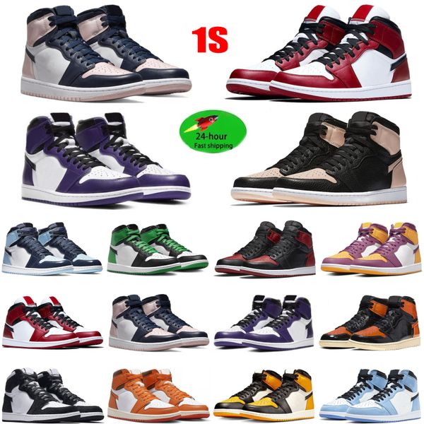 

mens 1 high og 1s basketball shoesblue chill skyline midnight navy men sneakers university blue se space jam patent bred gorge green dark mo