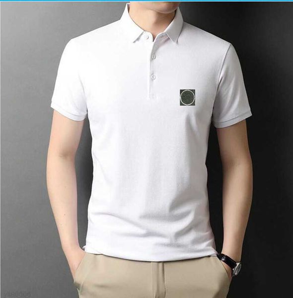 

plus men polo spring stone and island summer new t-shirt men's polo shirt business casual classic middle-aged and young summer short-sl, White;black