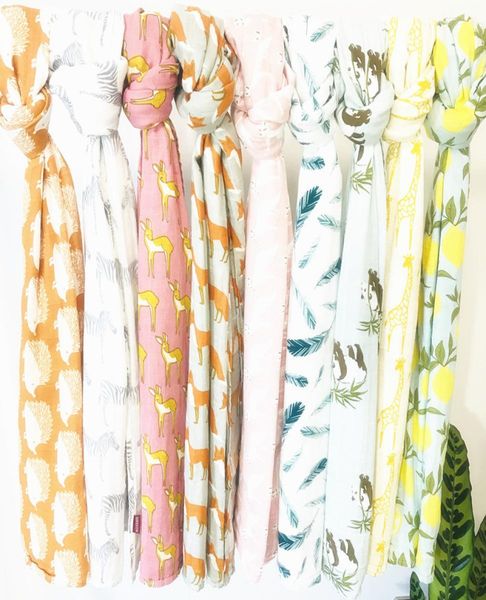 

mix 11 colors bath towels ins organic cotton cartoon printed bath towels infant multifunction swaddle wrap nap blanket toweling s4640079