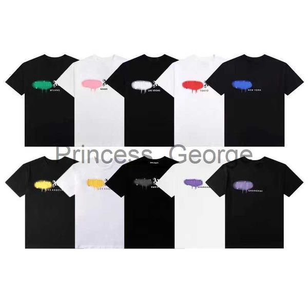

men's t-shirts summer designer luxurys trends brand palm men's tshirts angels citys letter printed loose tee man casual street sh, White;black