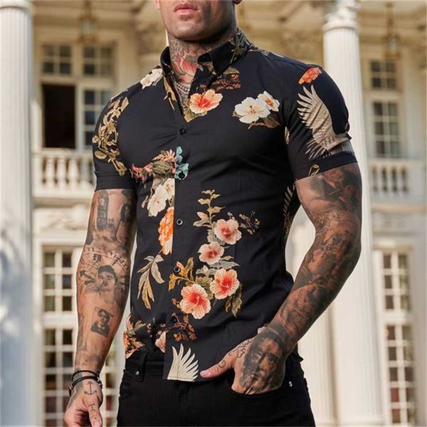 

fashion designer style men casual shirts flower shirt can customize with any pgtn 0e09, White;black