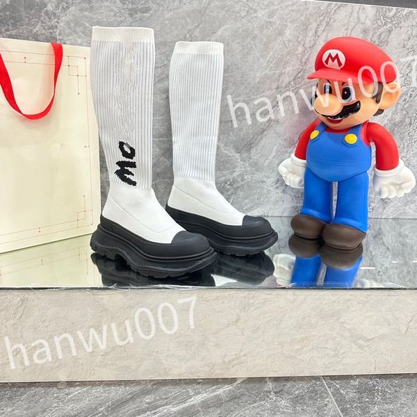

fashion casual shoe boot men women design winter warm leather thick soled sock boots sports runners sneakers xsd221120, Black