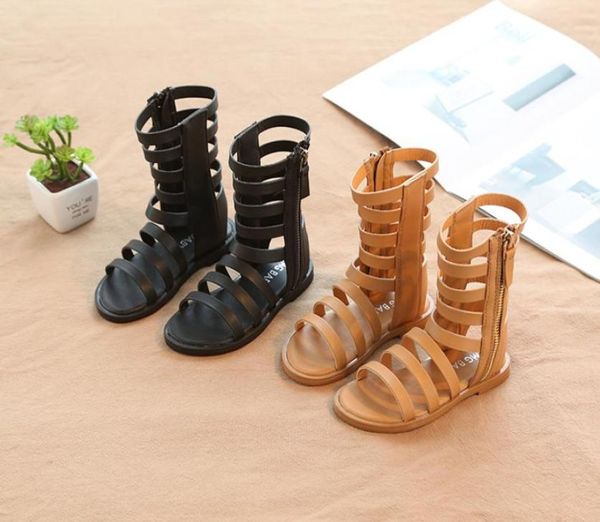 

roman style toddler girl sandals open toe baby shoes summer open toe solid sandals kids gladiator sandals shoes 3 col5547090, Black;red