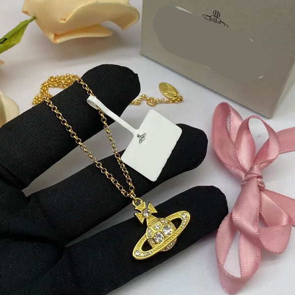 

clover necklace vivian designer necklace gold necklace cuban link pendant saturn pearl counterpart valentine's day gifts drill chain 18, Silver