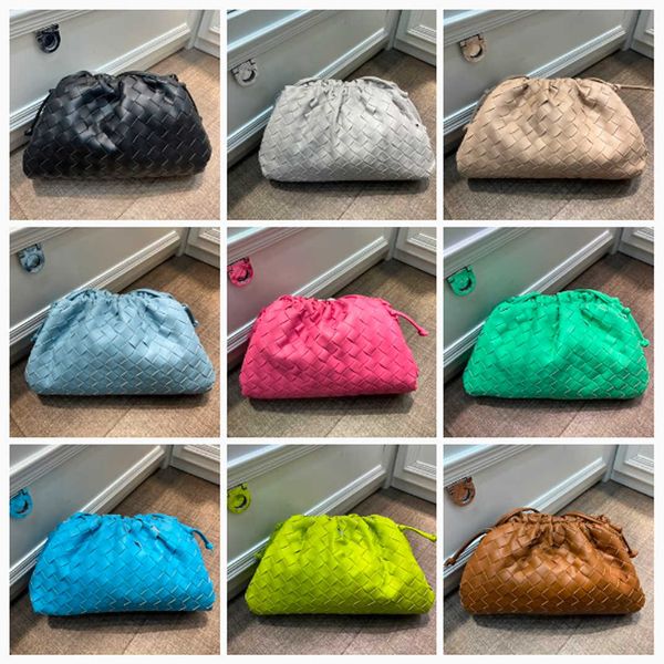 

cloud clutch bag shoulder crossbody bags fashion women handbags purse cowhide leather weaving the pouch soft calfskin hand casual tote walle