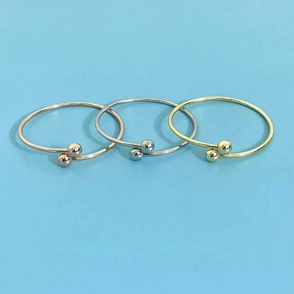 

internet celebrity tiffay s925 sterling silver bracelet hardwear series round ball open fashion simple temperament versatile, Black