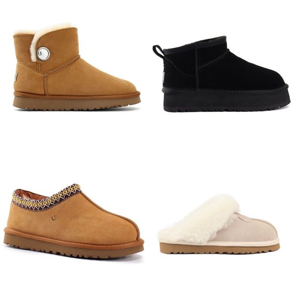 

with box winter classic ultra mini snow boots tazz slippers australia chestnut tasman slipper warm low medium boot 34-42, Black