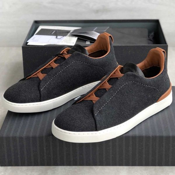 

zegna zegna shoes xxx series 14milmil14 wool triple stitch sports casual shoes, Black