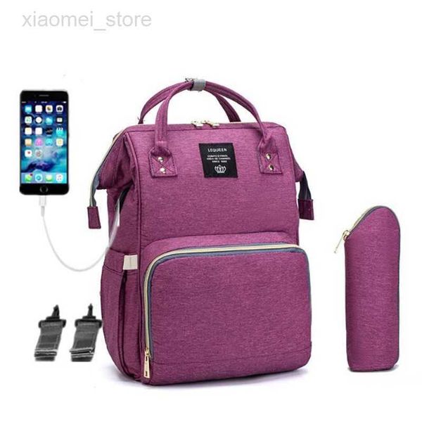 

diaper bags lequeen usb maternity diaper bag large capacity baby bag travel backpack designer nursing bag for baby care hkd230706