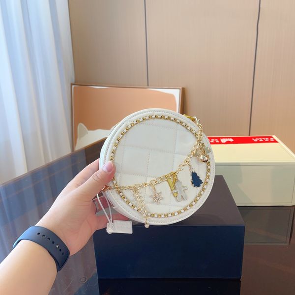 

women bags fashion round chainbag designer bags classic shoulderbag luxury genuine leather shoulderbags leather purse counters quality