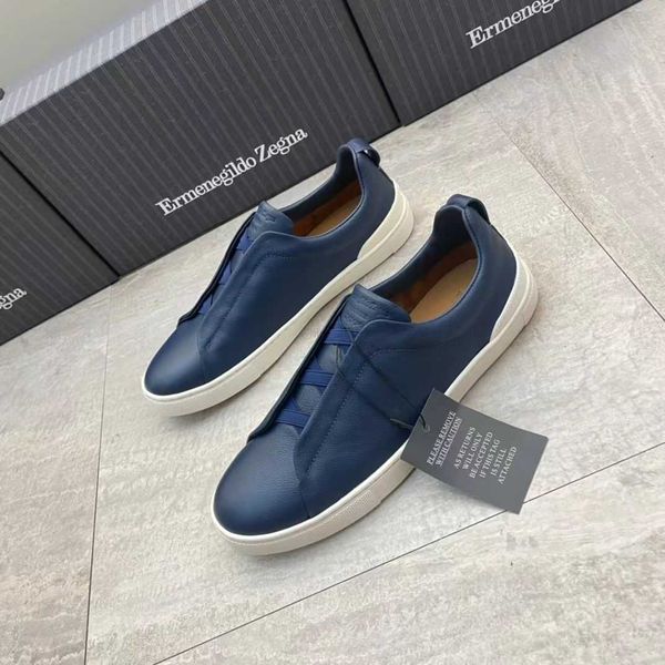 

casual sneakers leather slip on shoes cross tied gentleman light mens shoes, Black