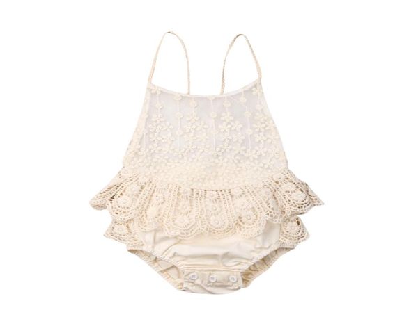 

toddler baby girl summer lace bodysuit romper jumpsuit sunsuit clothes 012m7705988, Blue