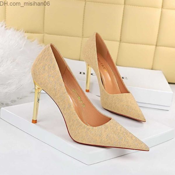 

dress shoes bigtree shoes 2022 metal high heels women's pump high heels luxury table tennis shoes pointed toe women's pump thin hi, Black