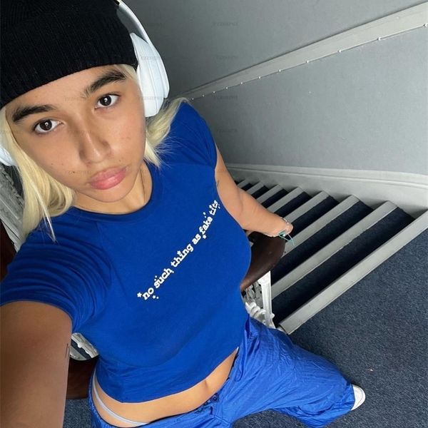 

women's t shirt y2k letter graphics baby tee emo girl crop slim 2000s fairy grunge aesthetic harajuku goth short sleeve t shirt clothi, White