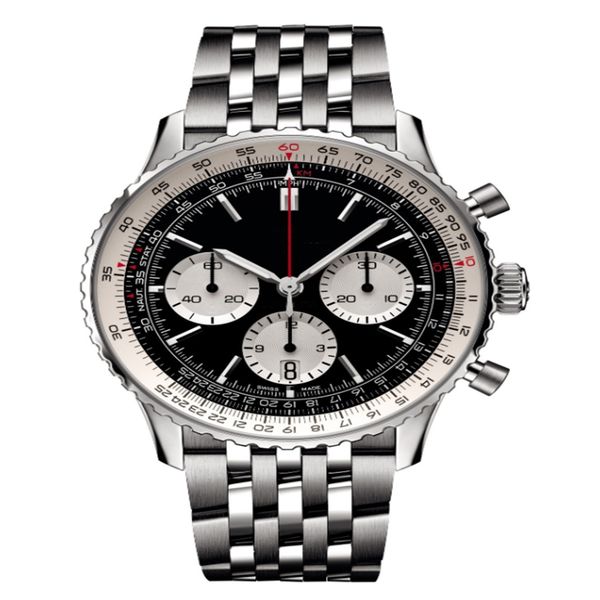 

original brand men watches classic multifunction stainless steel automatic date watch business chronograph quartz clock, Slivery;brown