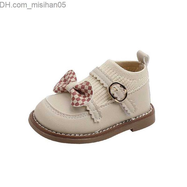 

boots 2022 new girls princess leather shoes soft sole spring and autumn pink bow baby shoes french style anti slip fashion casual shoes z230, Black;grey