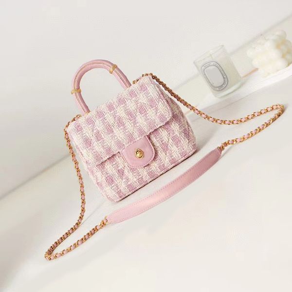

23s new clutch bags shoulder bag mini flap bag tote bags chain the twill is soft fashion lambskin crossbody woman bag purses quality handbag