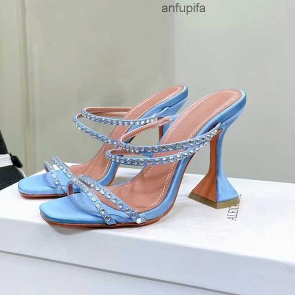 

amina muaddi begum crystal-embellished buckle stain open toe tube heel sandals women's luxury designer dress shoes evening slingback sa, Black