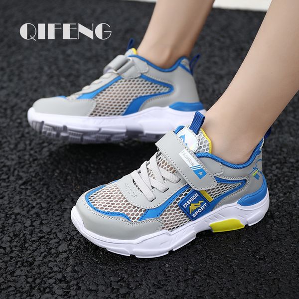 

sneakers children casual shoes boys light student summer 5 8 9 10 12 13 years old sport mesh footwear kids fashion chunky sneakers tenis 230, Black;red
