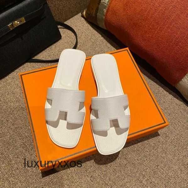 

beach girl designer sandal slippers slipper 2023 women slides flat flip flops slide oran shoes luxury orange summer leather 619k