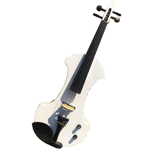 

advanced new 4string white electric violin 4/4 nice tone case bow #ev19