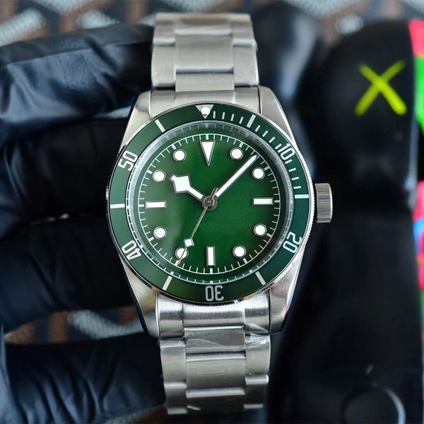 

mens automatic watchs 42mm mechanical movement watches business wristwatch montre de luxe watches for mens, Slivery;brown