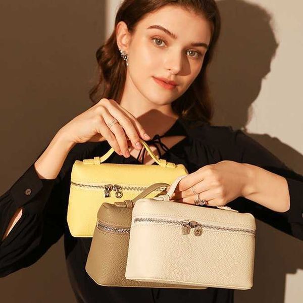 

loro * piana bag loro * lp bag l19 lunch box bag piana genuine leather women's bag single shoulder crossbody handbag makeup bag small b