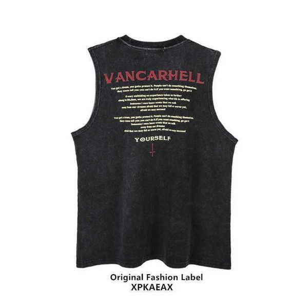 

stussys men's t-shirt trendy brand china-chic washed cuff loose tank basketball sports sleeveless t-shirts for men and women high stree, White;black