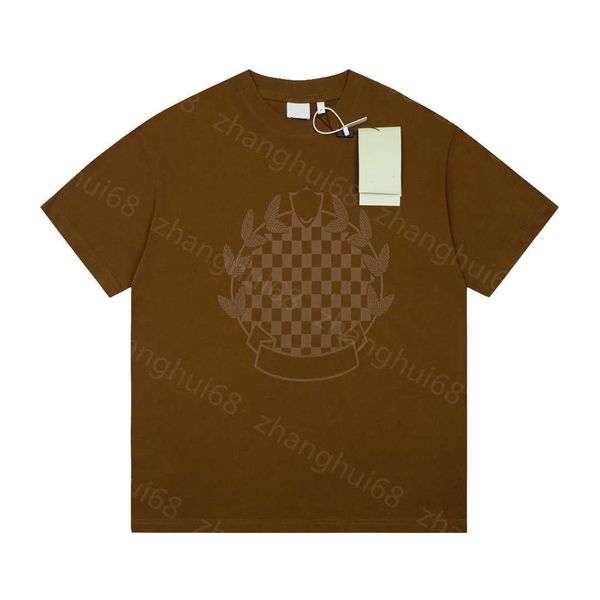 

23ss casual tshirt designer t shirt summer men clothes round neck pure cotton latest checkerboard letter logo printing short-sleeved t-shirt, White;black