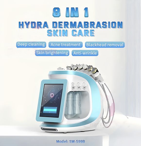 

portable 8 in 1 aqua skin care facial peeling rf bio oxygen jet water skin scrubber diamond microdermabrasion machine