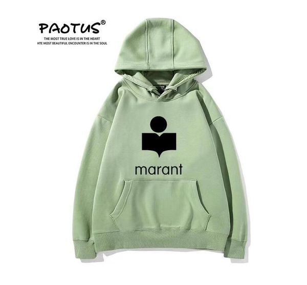 

mens hoodies luxury marant letter designer hoodie street puff cotton loose fit womens, Black