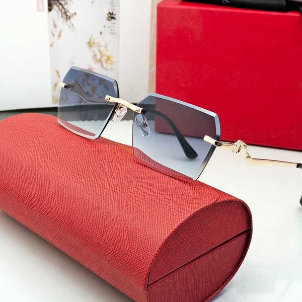 

fashion carti sunglasses carti hexagon curved temples show individuality hardware polishing craft luxury high end business metal glasses fra, White;black