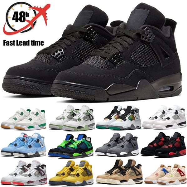 

with box jumpman 4 4s basketball shoes for men women og pine green military black cat white oreo sail seafoam university blue bred mens wome