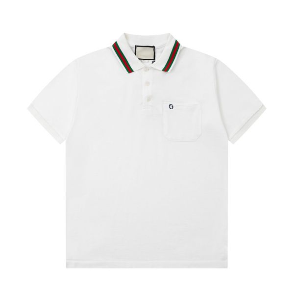 

mens contrast collar polo double yarn cotton bead fit short sleeve, White;black