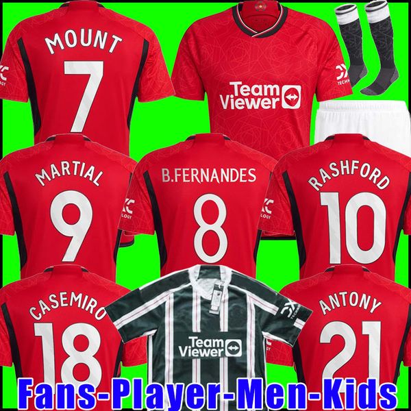 

mount sancho rashford soccer jerseys 23 24 b. fernandes manchesters 2023 2024 player version mans utds casemiro antony shaw martinez footbal, Black