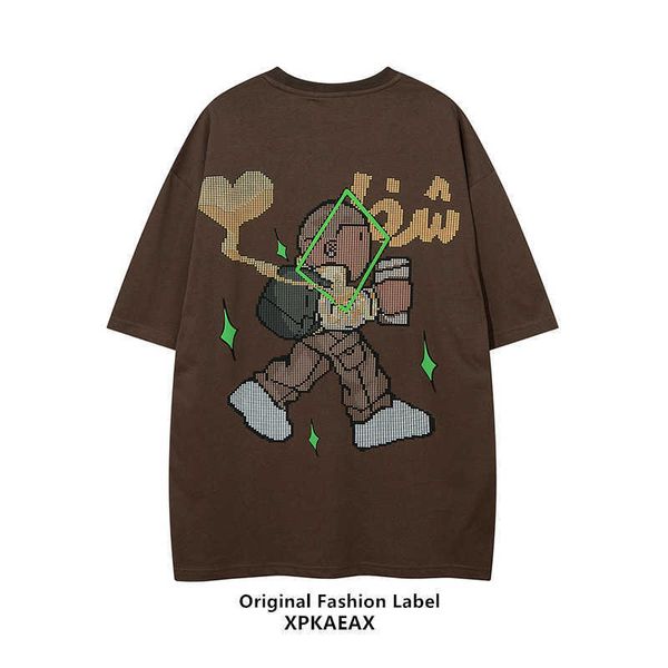 

fashion stussys men's t-shirt brand 2023 college style casual short sleeve loose half sleeve t-shirt fashion spaceman, White;black