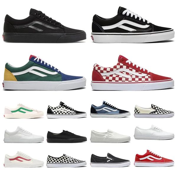 

designer shoes old skool casual van skateboard black white mens womens fashion plate-forme outdoor flat size 36-44